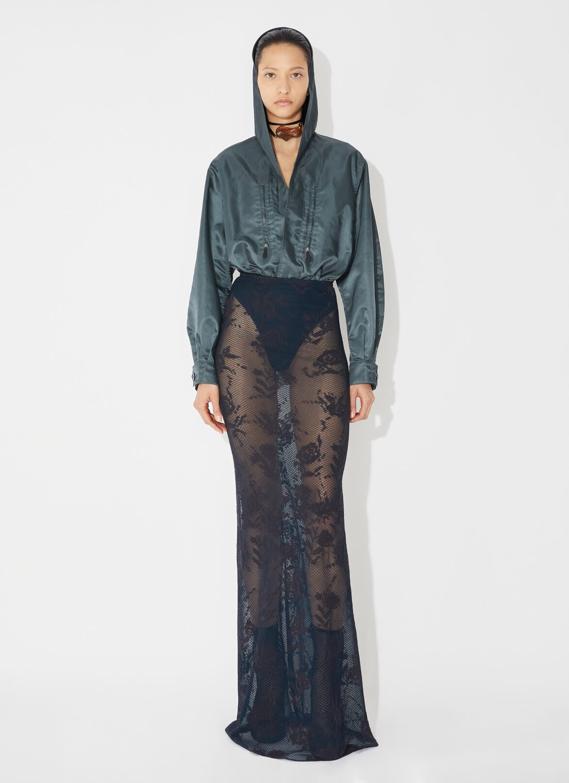 LACE KNIT skirt ALAÏA BLUE LACE KNIT SKIRT